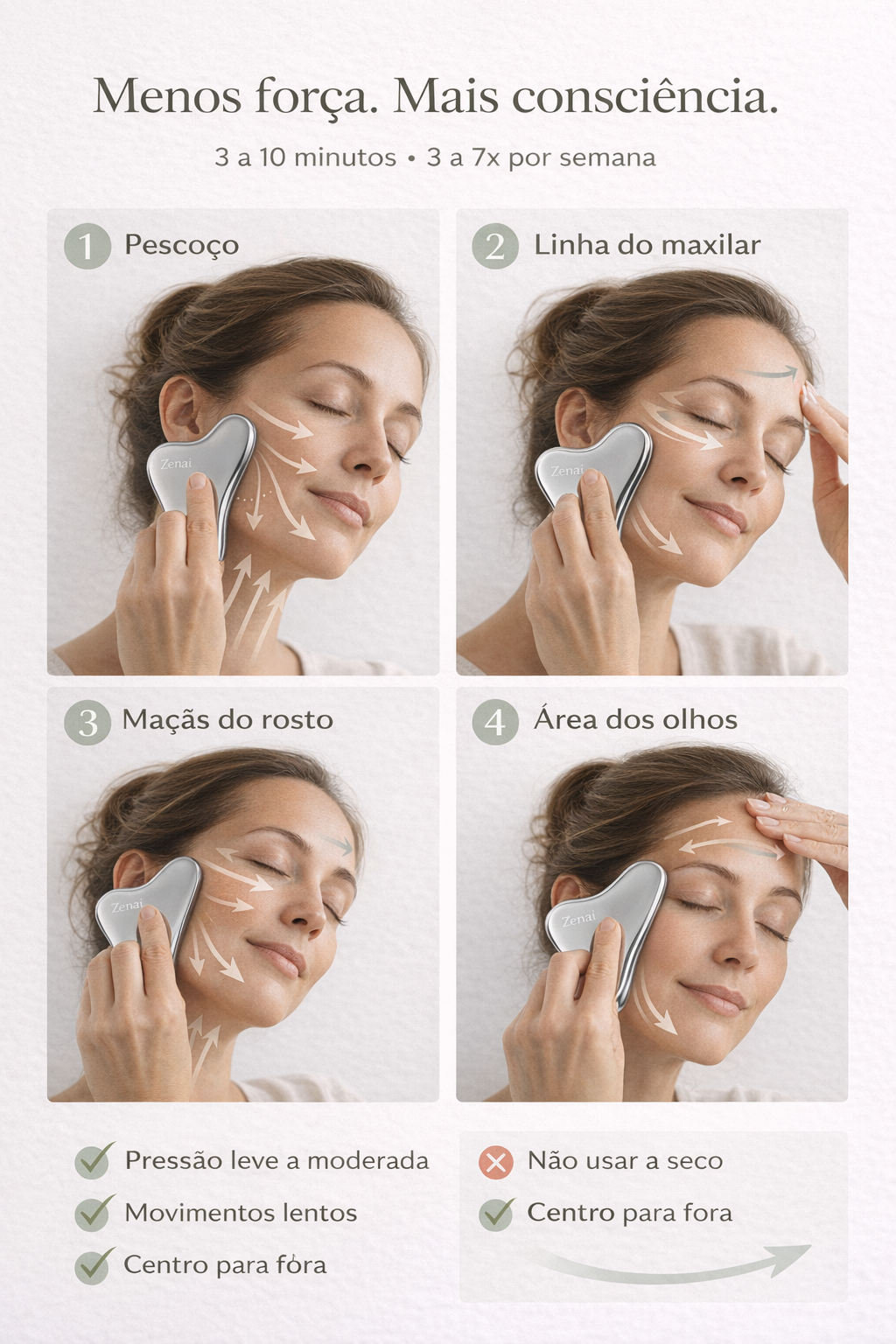 Rotina com gua sha para desinchar o rosto